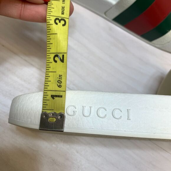 Gucci Pursuit \'72 Slide Sandals Men\'s 10 White Green Red Stripe Slip On Casual
